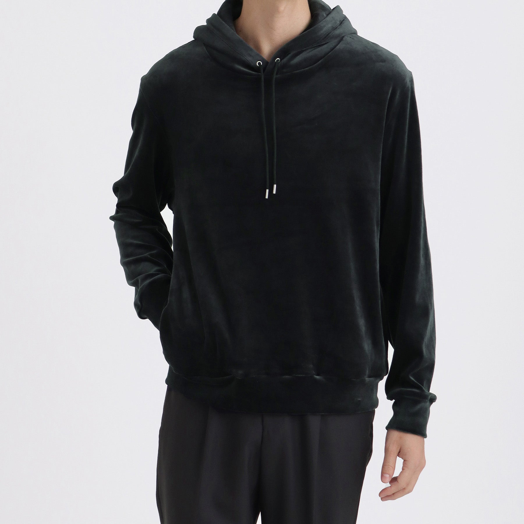 Ron Herman Velvet Blouson BLACK XS ベロア 黒 スビンプラチナムベロア プルオーバーフーディ ネイビー | ＋CLOTHET