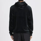 Velour Pull Over Hoodie Color: Navy