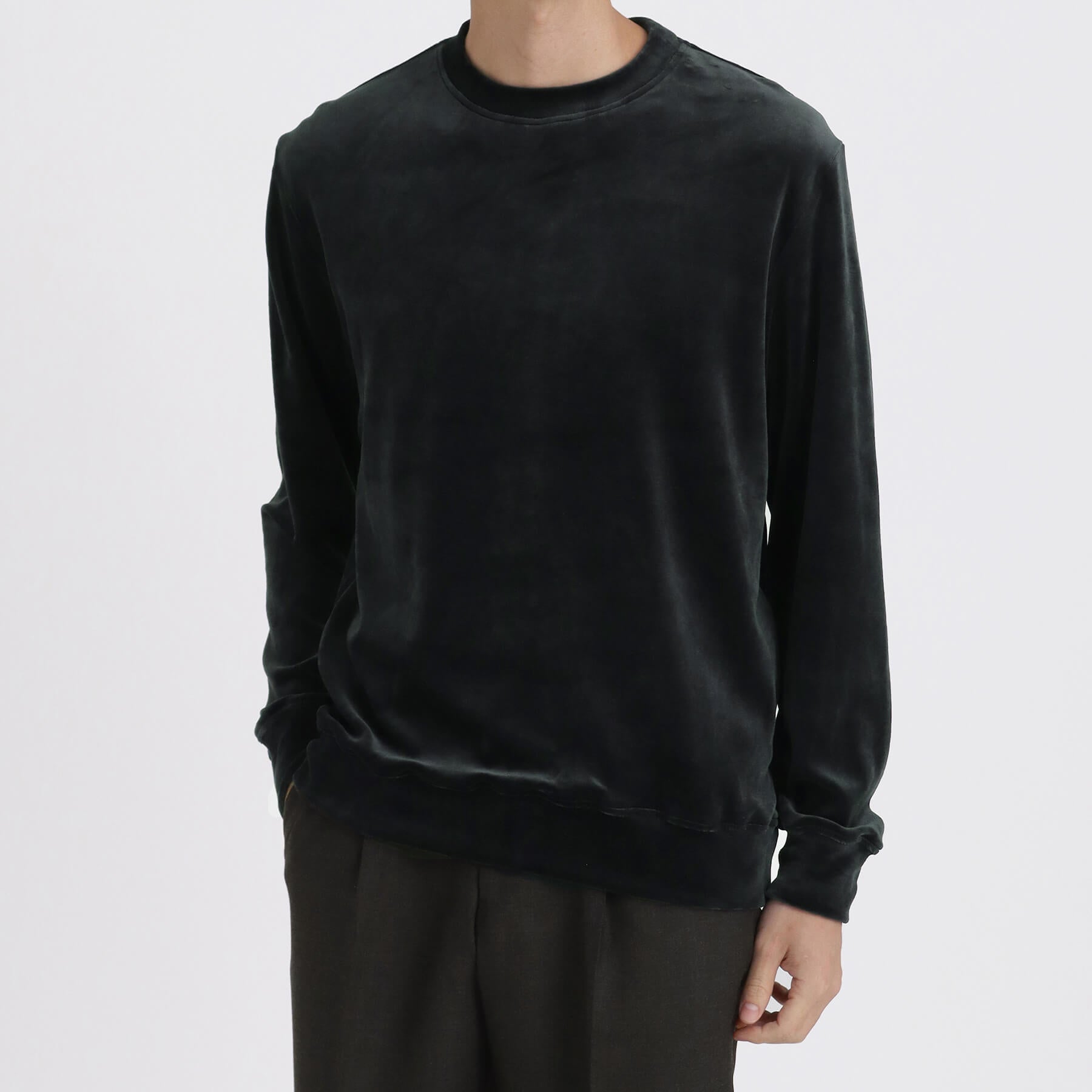 flexwitme スウェット　BLACK スビンプラチナムベロア スウェットシャツ ネイビー | ＋CLOTHET ONLINE