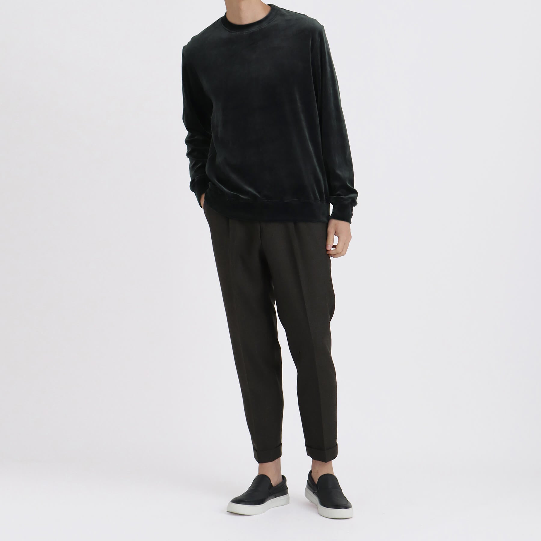 クロスクローゼット+CLOTHET スビンプラチナムベロア　スウェット スビンプラチナムベロア スウェットシャツ ネイビー | ＋CLOTHET ONLINE