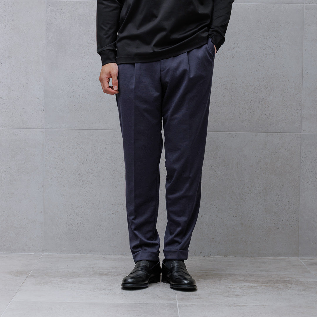 Wool Matte Twist Easy Trousers Color: Navy