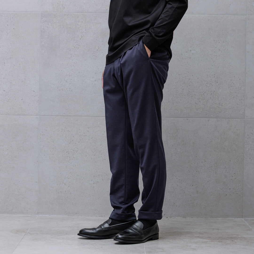 Wool Matte Twist Easy Trousers Color: Navy
