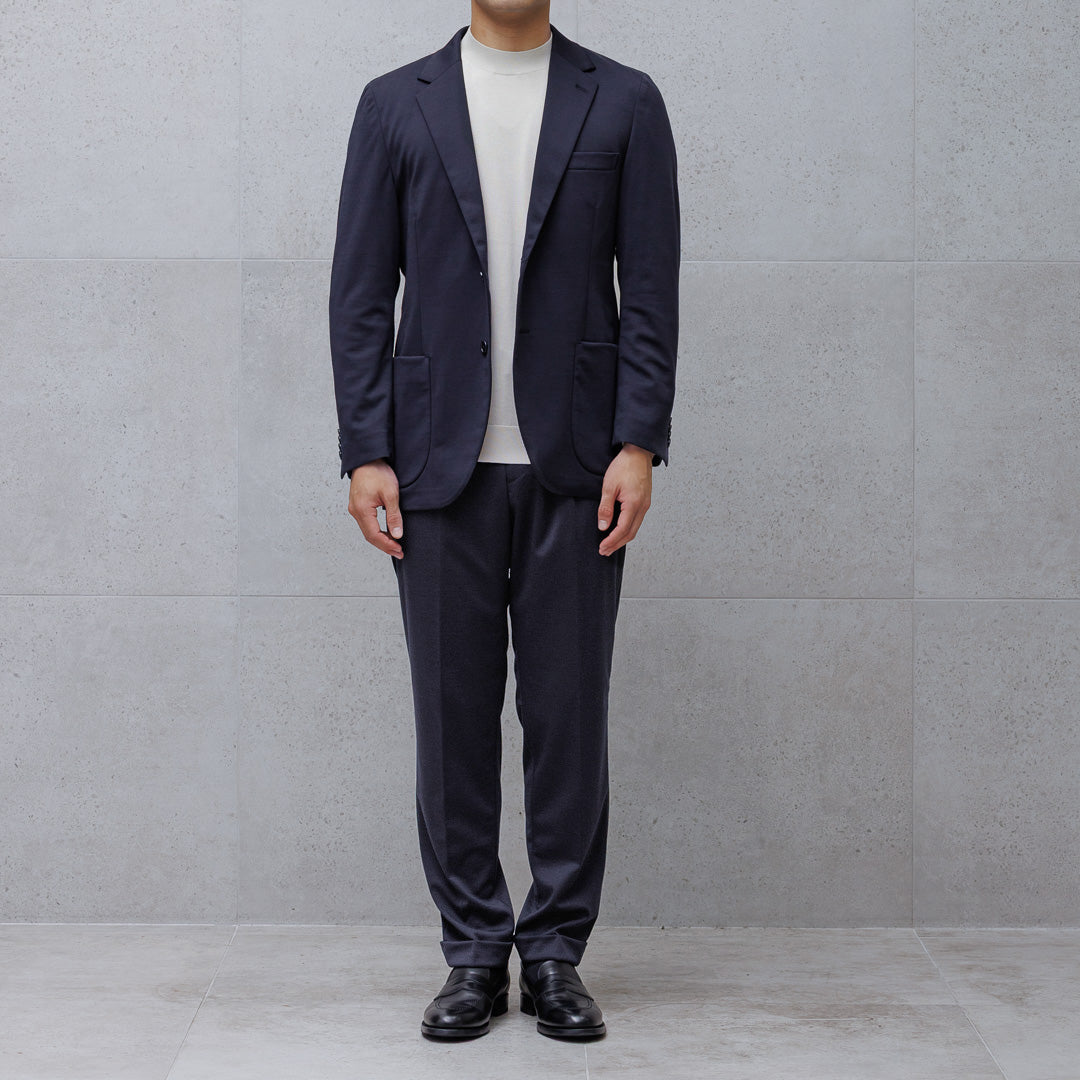 Wool Matte Twist Easy Trousers Color: Navy