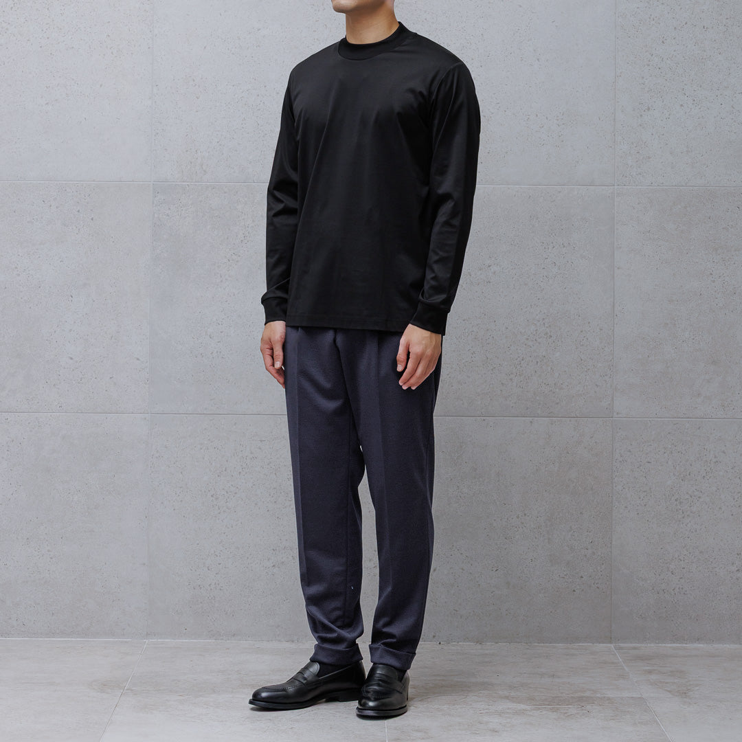 Wool Matte Twist Easy Trousers Color: Navy
