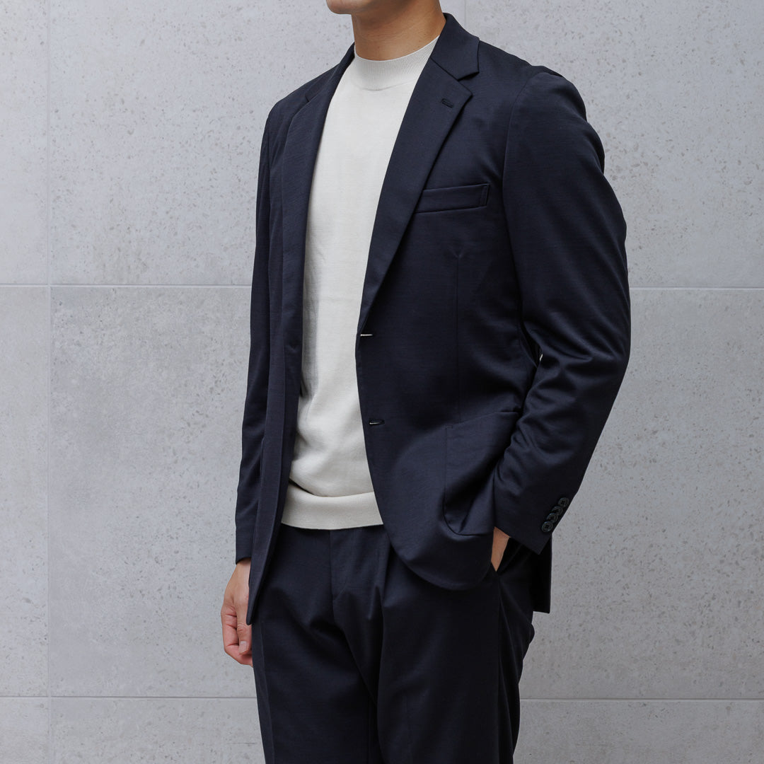Wool Matte Twist Tailored Jacket Color: Navy