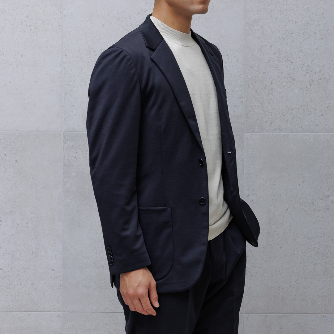 Wool Matte Twist Tailored Jacket Color: Navy