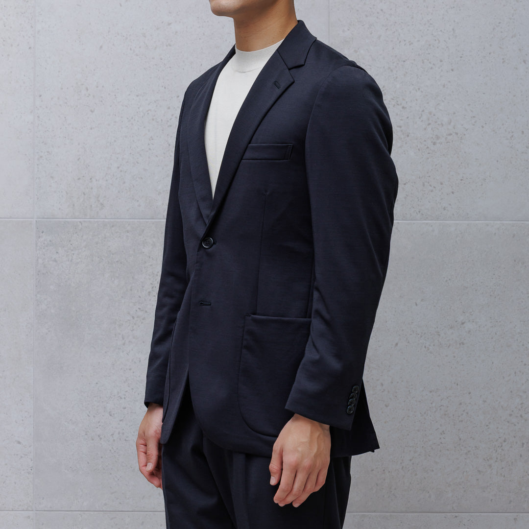 Wool Matte Twist Tailored Jacket Color: Navy