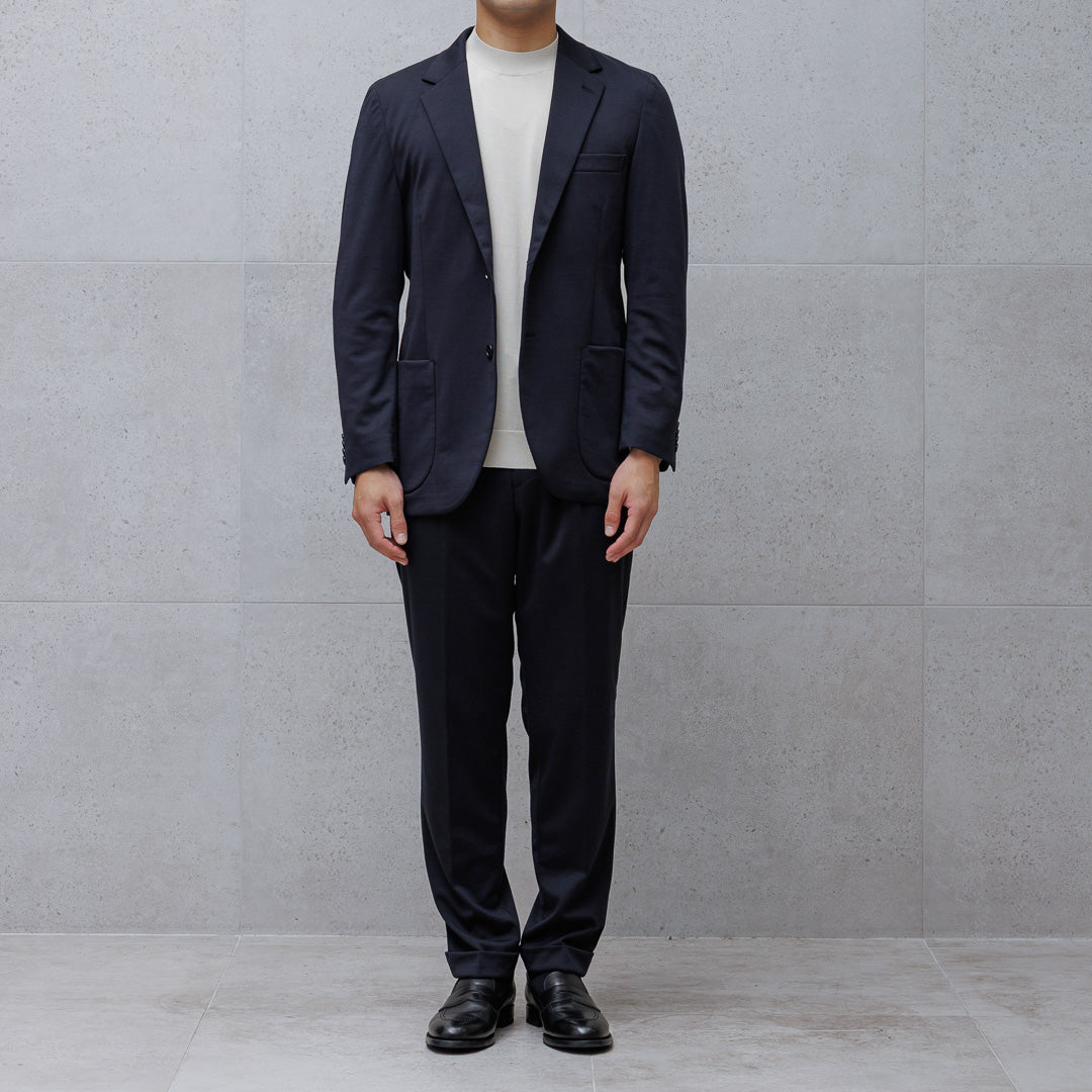 Wool Matte Twist Tailored Jacket Color: Navy