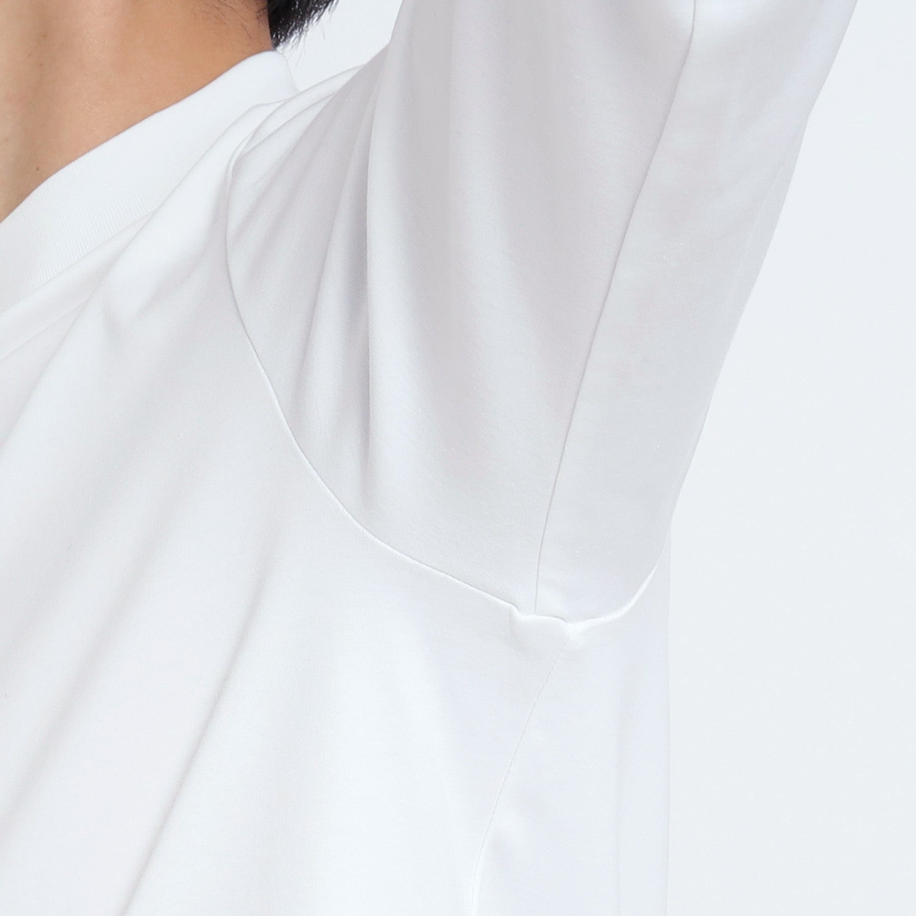 Tailored Mock Neck Long Sleeve T-shirt Color: White