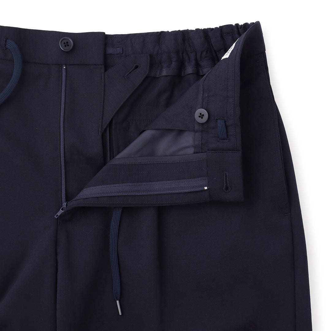 Wool Matte Twist Easy Trousers Color: Navy