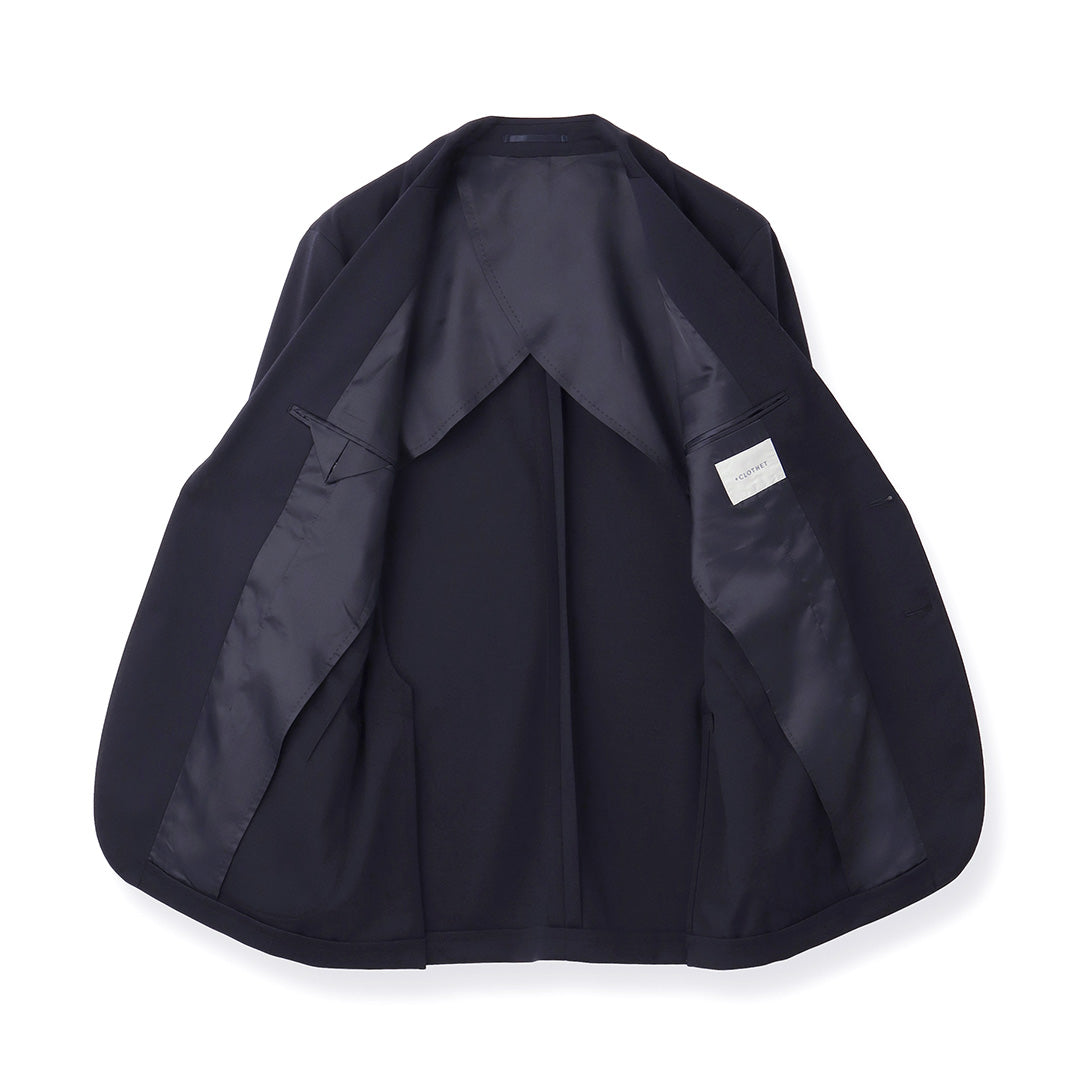 Wool Matte Twist Tailored Jacket Color: Navy