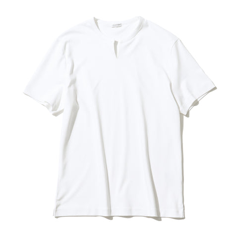 Tailored Key neck T-shirt Color: White
