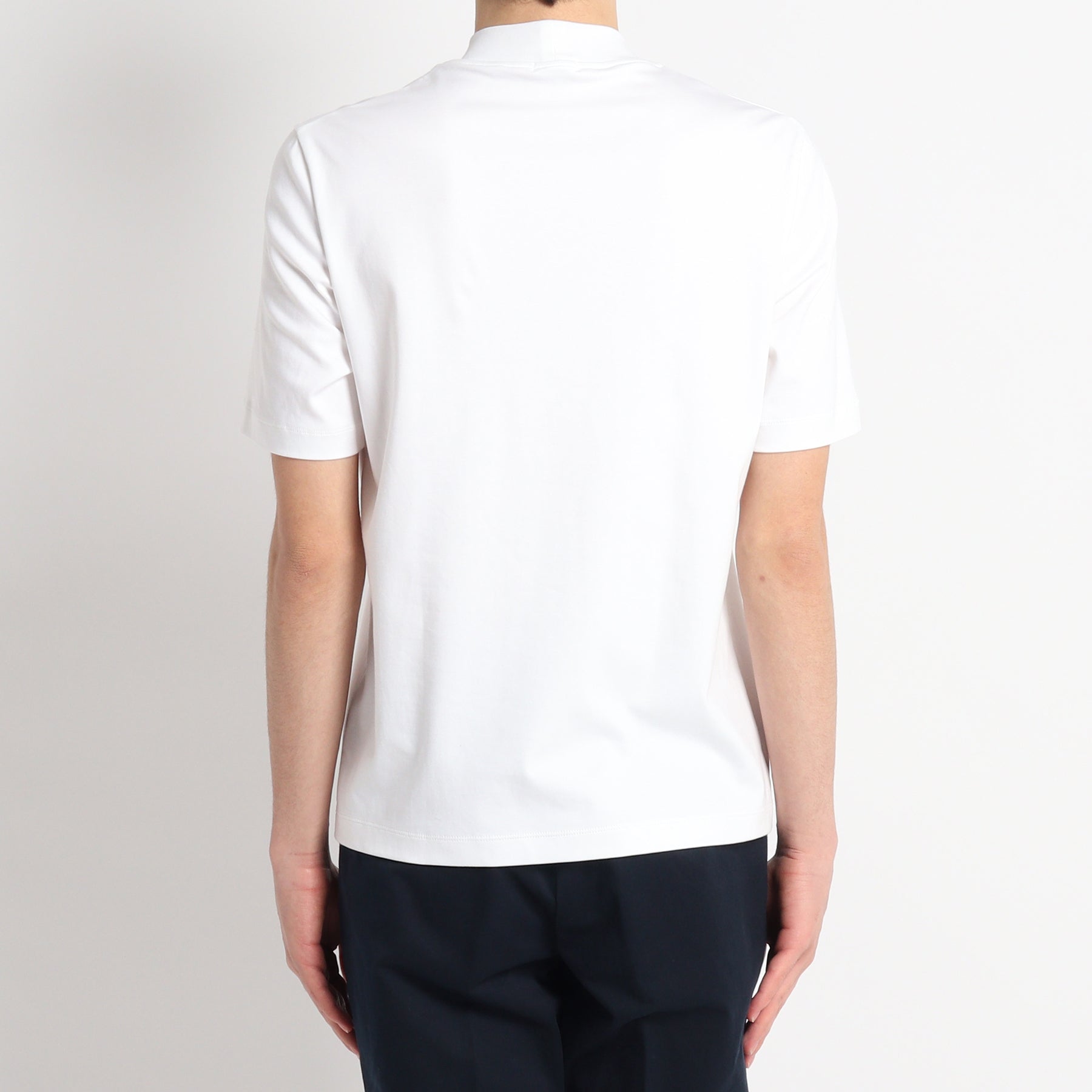 Tailored Mock Neck T-shirt Color: White