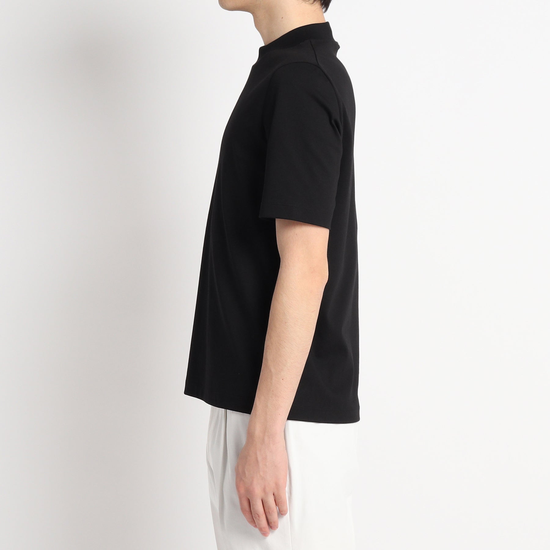 Tailored Mock Neck T-shirt Color: Black