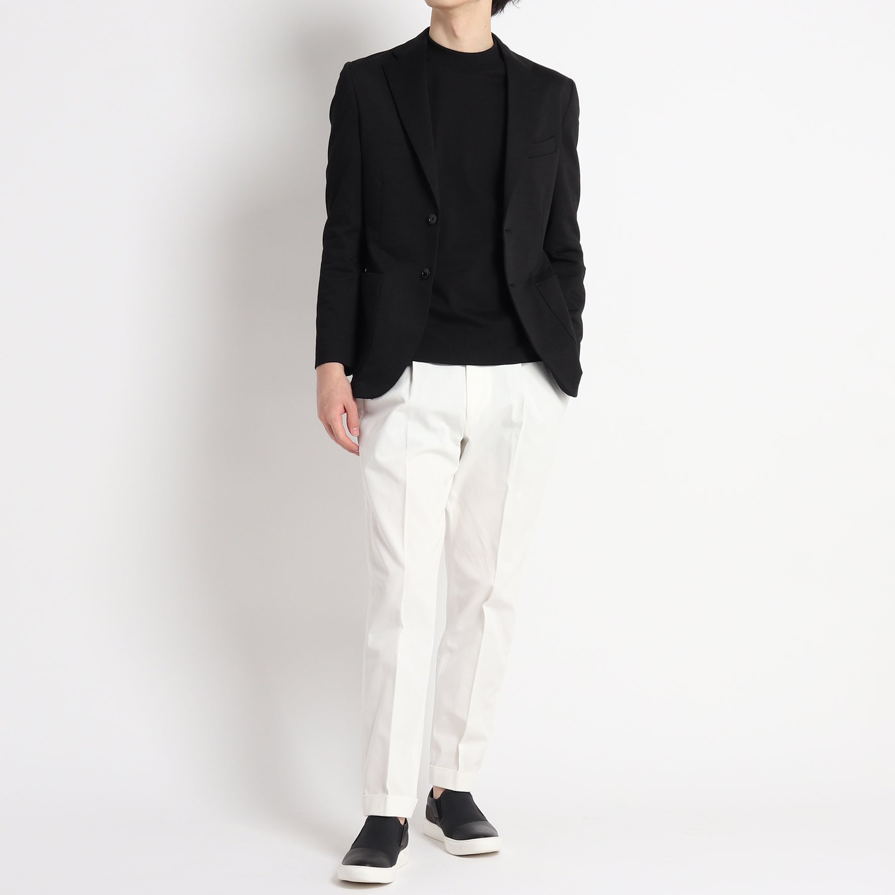 Tailored Mock Neck T-shirt Color: Black