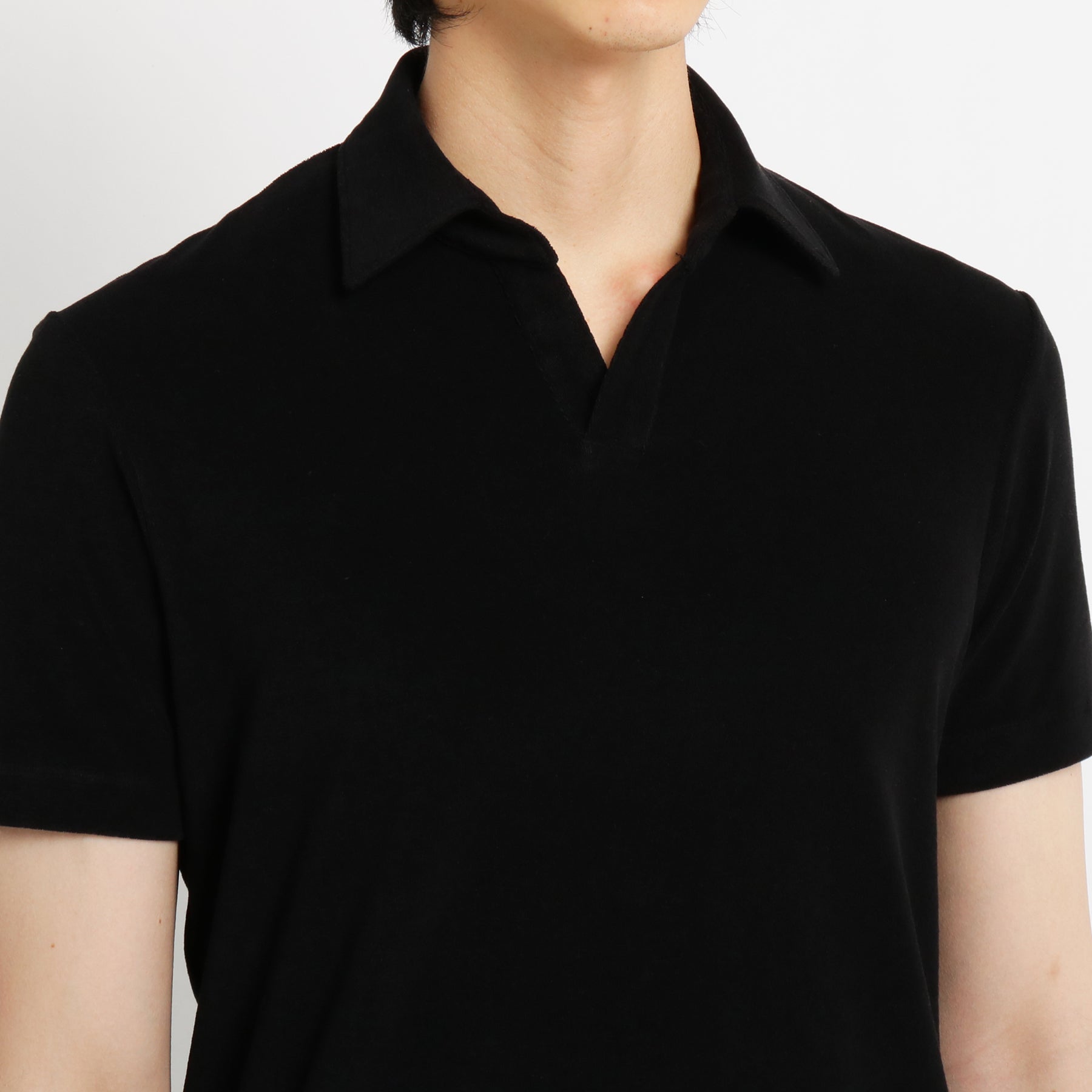 Micro Pile Skipper Shirt Color: Black