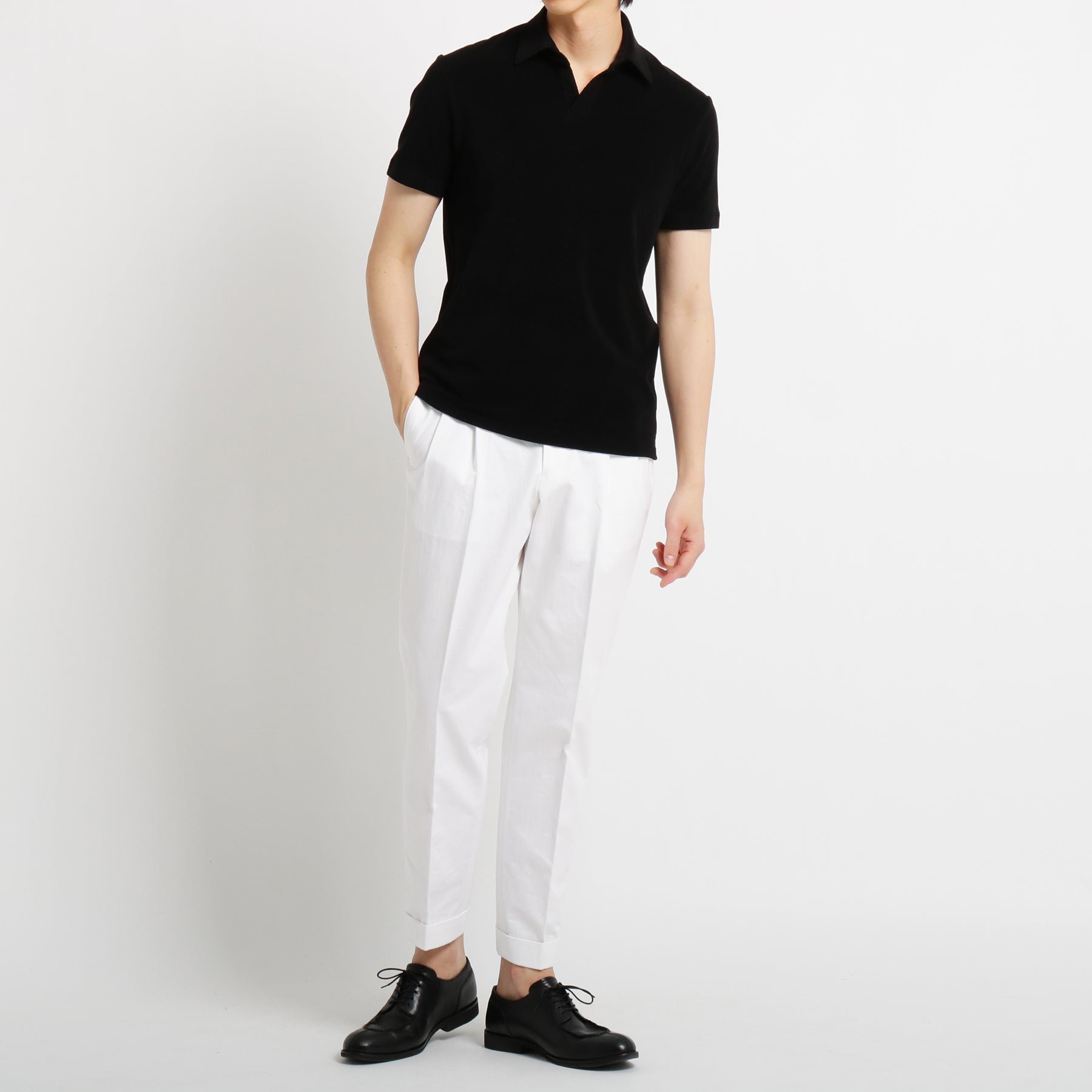 Micro Pile Skipper Shirt Color: Black