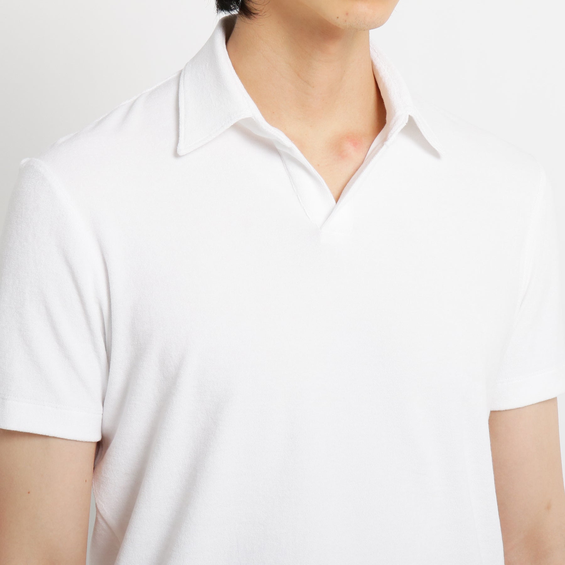 Micro Pile Skipper Shirt Color: White – ＋CLOTHET ONLINE