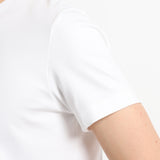 【+C定番】Tailored T-shirt（フライス襟） Color: White