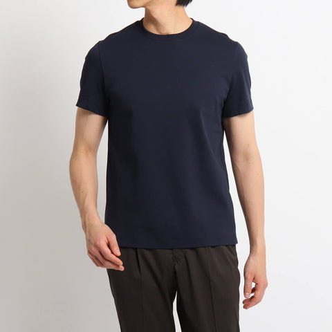 【+C定番】Tailored T-shirt（フライス襟） Color: Navy