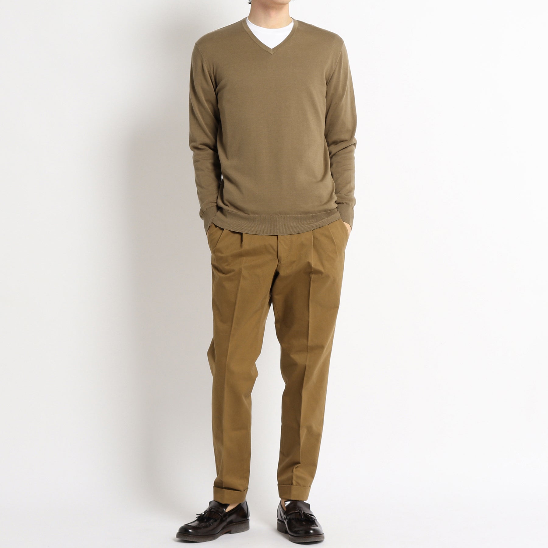 Vneck Knit Color: Fawn