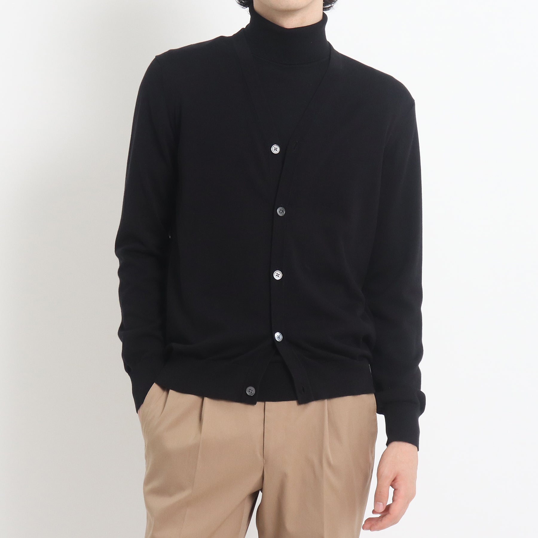 スビンプラチナム ニットカーディガン ブラック | ＋CLOTHET ONLINE