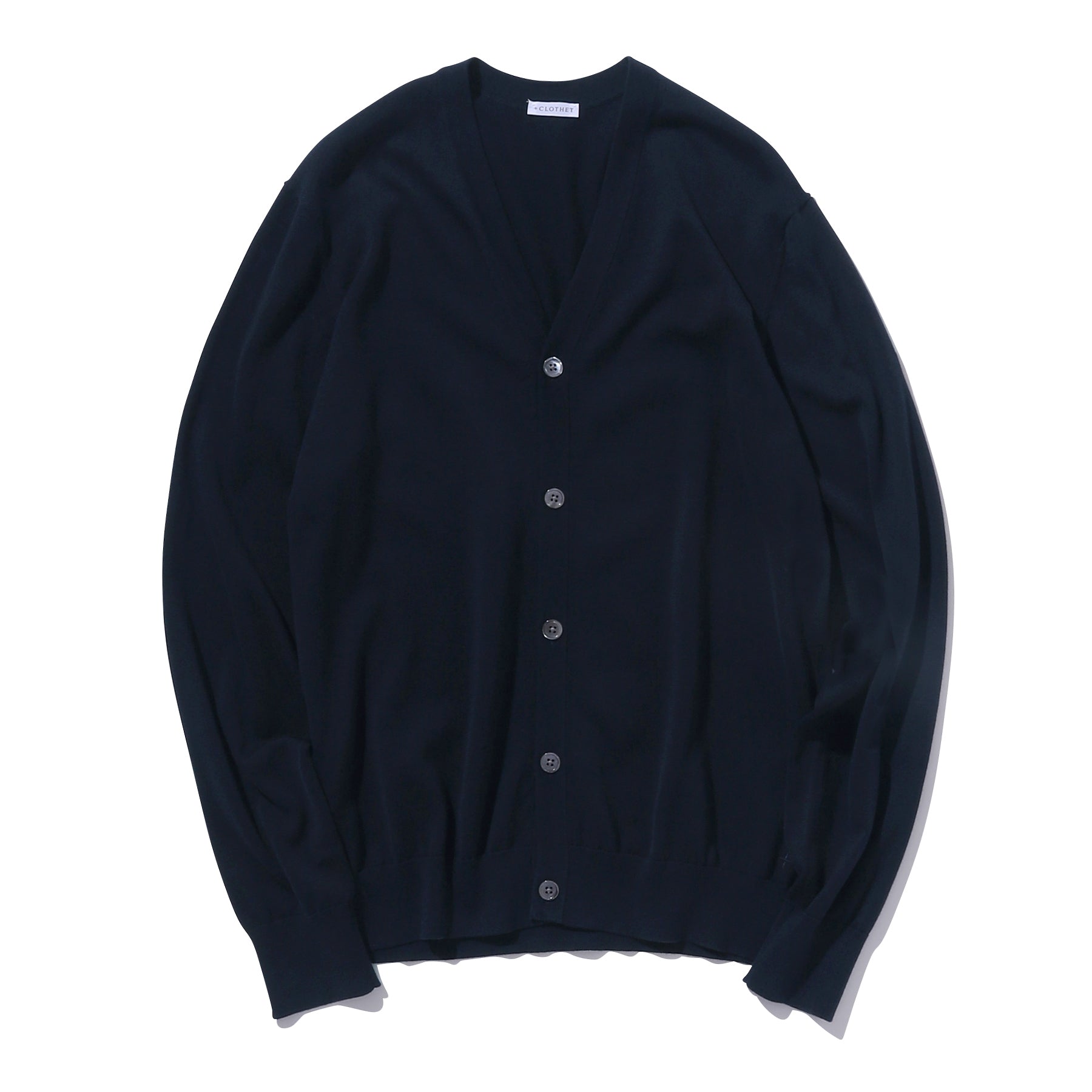 <alt="クロスクローゼット メンズのNAVYのニットカーディガン スビンプラチナムニット "/>