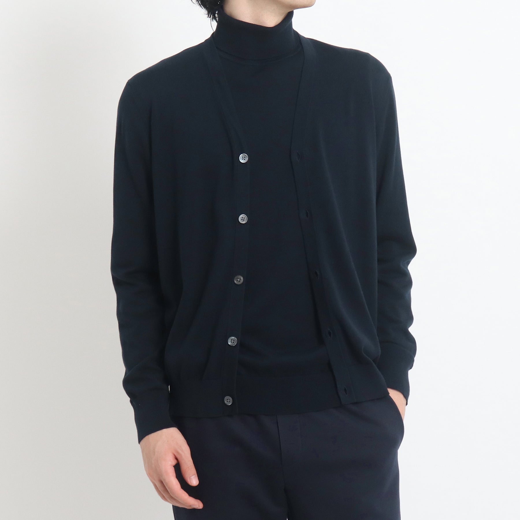 スビンプラチナム ニットカーディガン ネイビー | ＋CLOTHET ONLINE