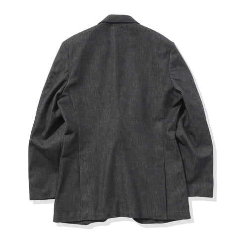リアクティブデニムテーラードジャケットブラックの背面を写した商品画像