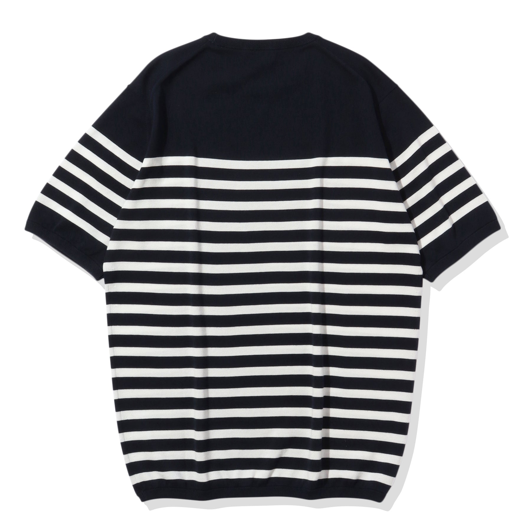 BRIEFING ネイビー XL シャツ スビンプラチナム ボーダーニットTシャツ ネイビー×ホワイト