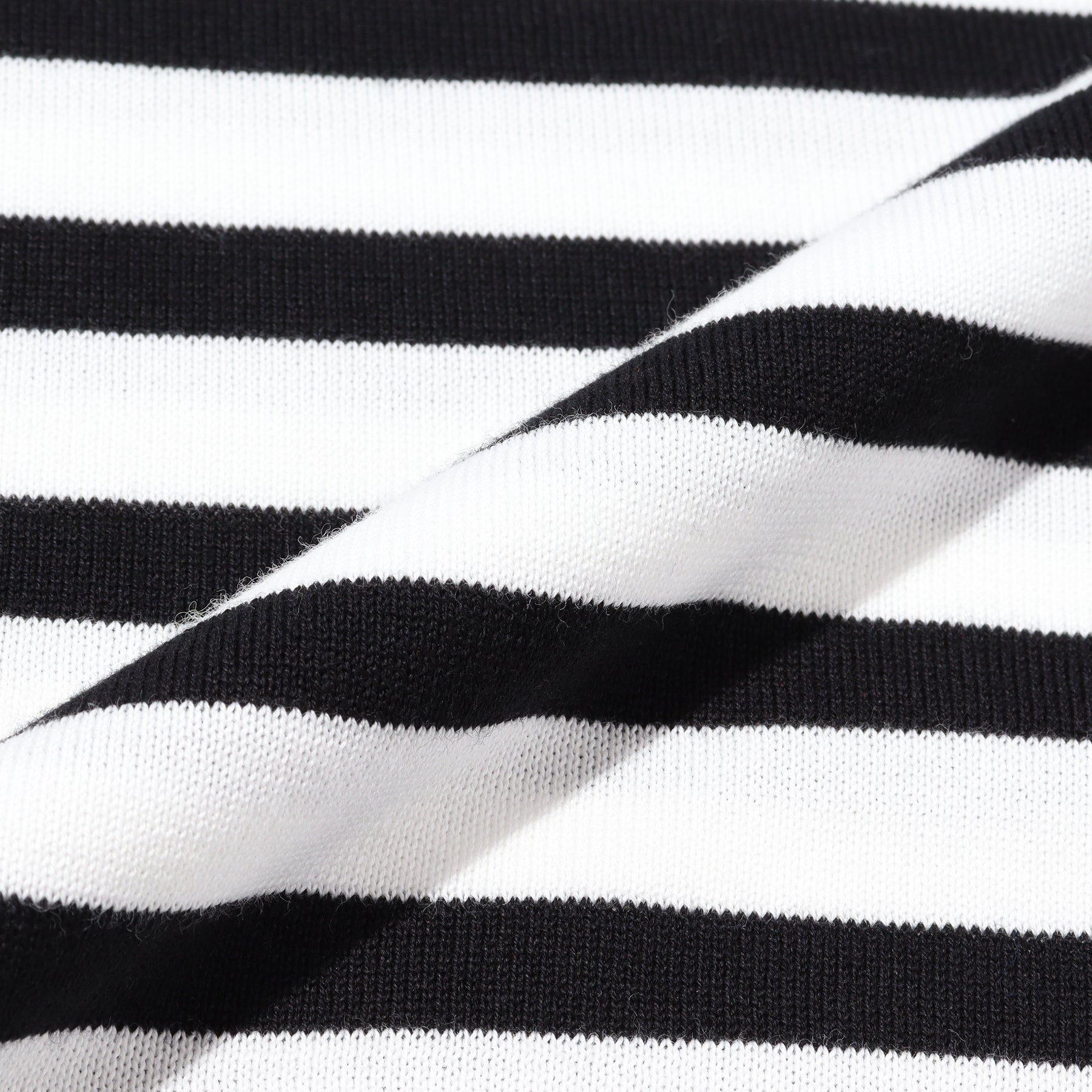 スビンプラチナム ボーダーニットTシャツ ホワイト×ブラック