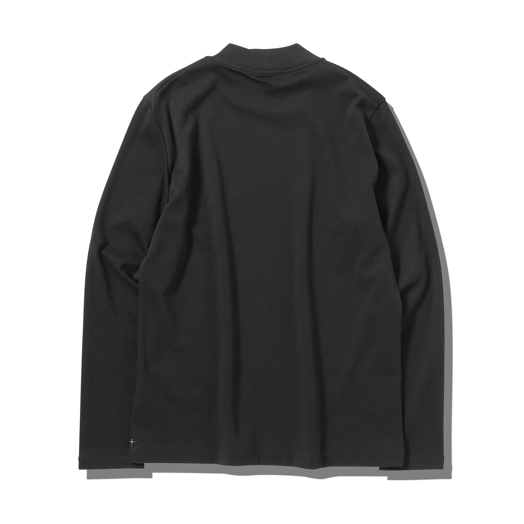Tailored Mock Neck Long Sleeve T-shirt Color: Black