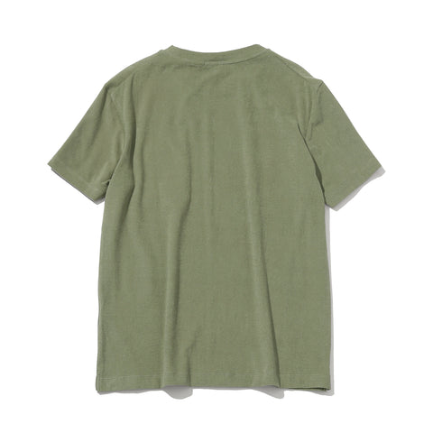スビンプラチナムマイクロパイルTシャツグラスグリーンの背面を写した商品画像