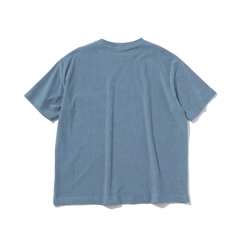 スビンプラチナムマイクロパイルビッグTシャツスモークブルーの背面を写した商品画像