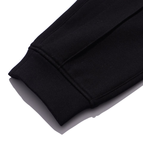 スビンプラチナム裏毛ジョガーパンツブラックの裾を写した商品画像
