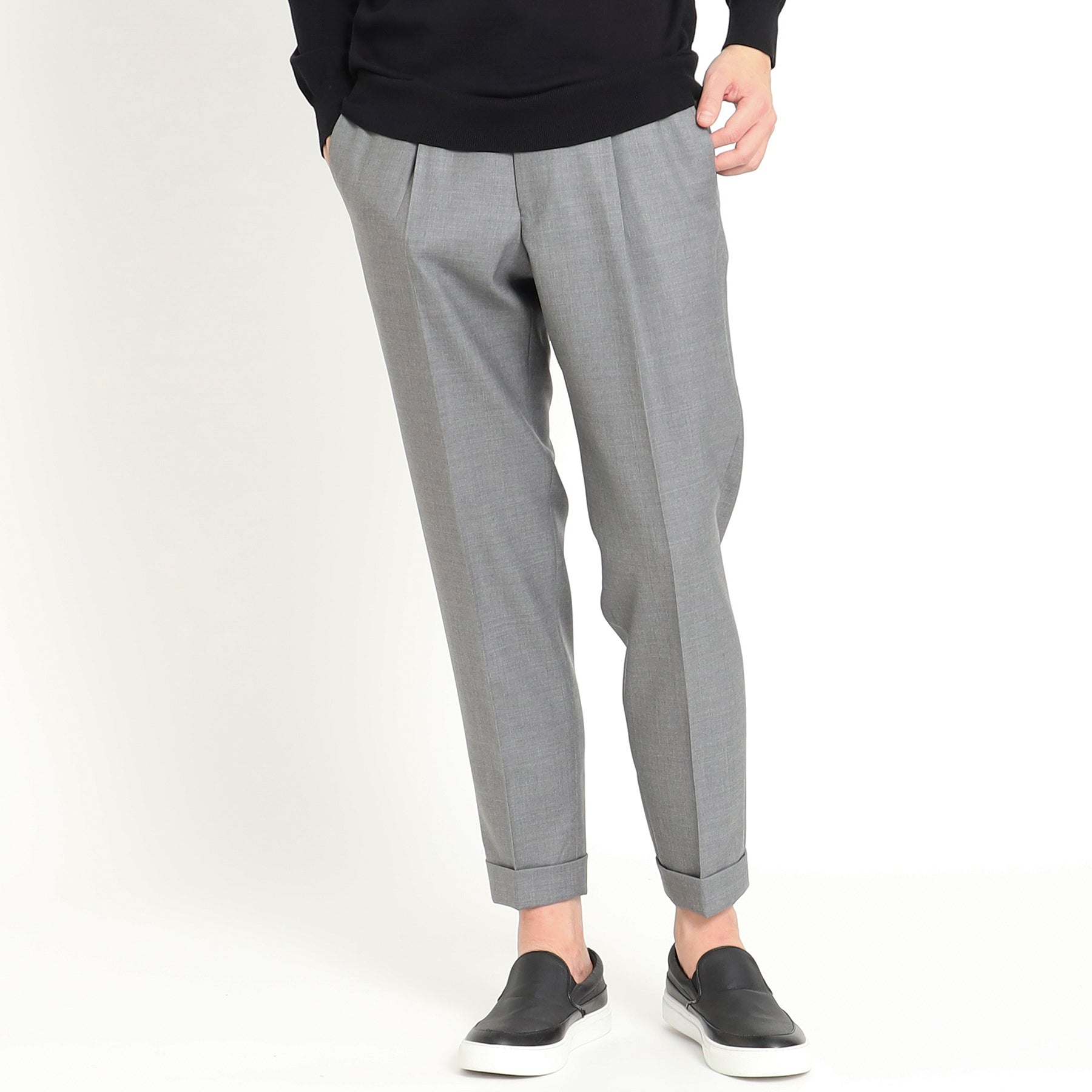 テックウールツイル イージートラウザー ライトグレー