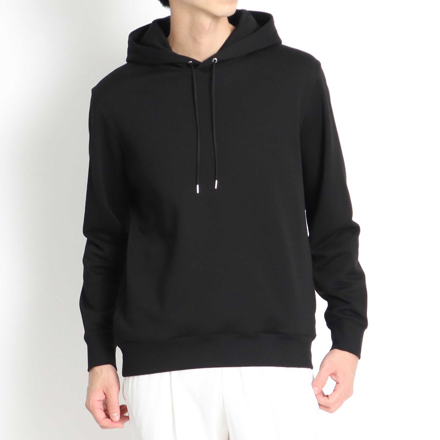 Urake Hoodie(スビンプラチナム 裏毛フーディー) ブラック | ＋CLOTHET