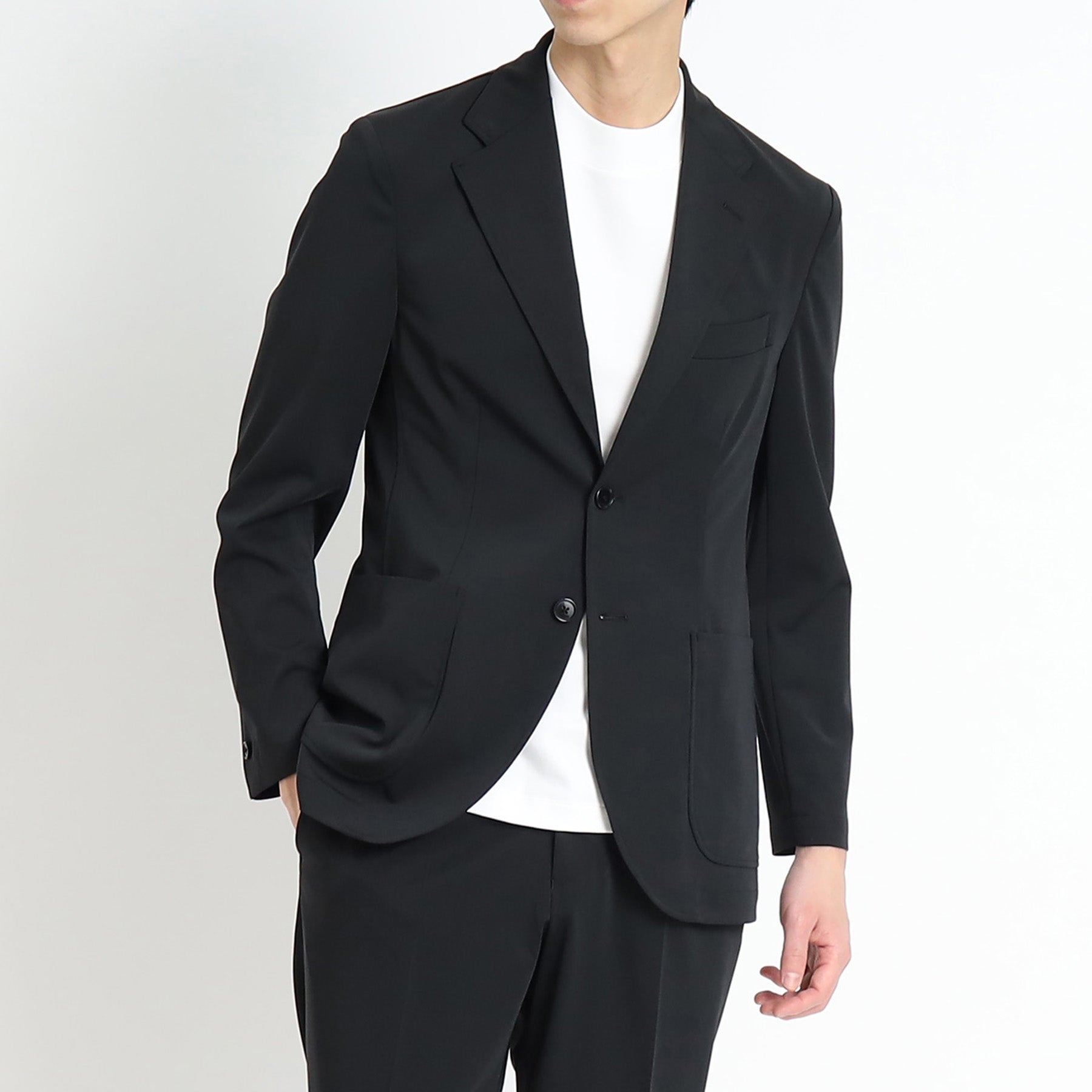 +CLOTHET マットツイスト ダブルジャージ　2 M ブラック　黒 マットツイストフライトジャケット ブラック – MINIMAL WARDROBE