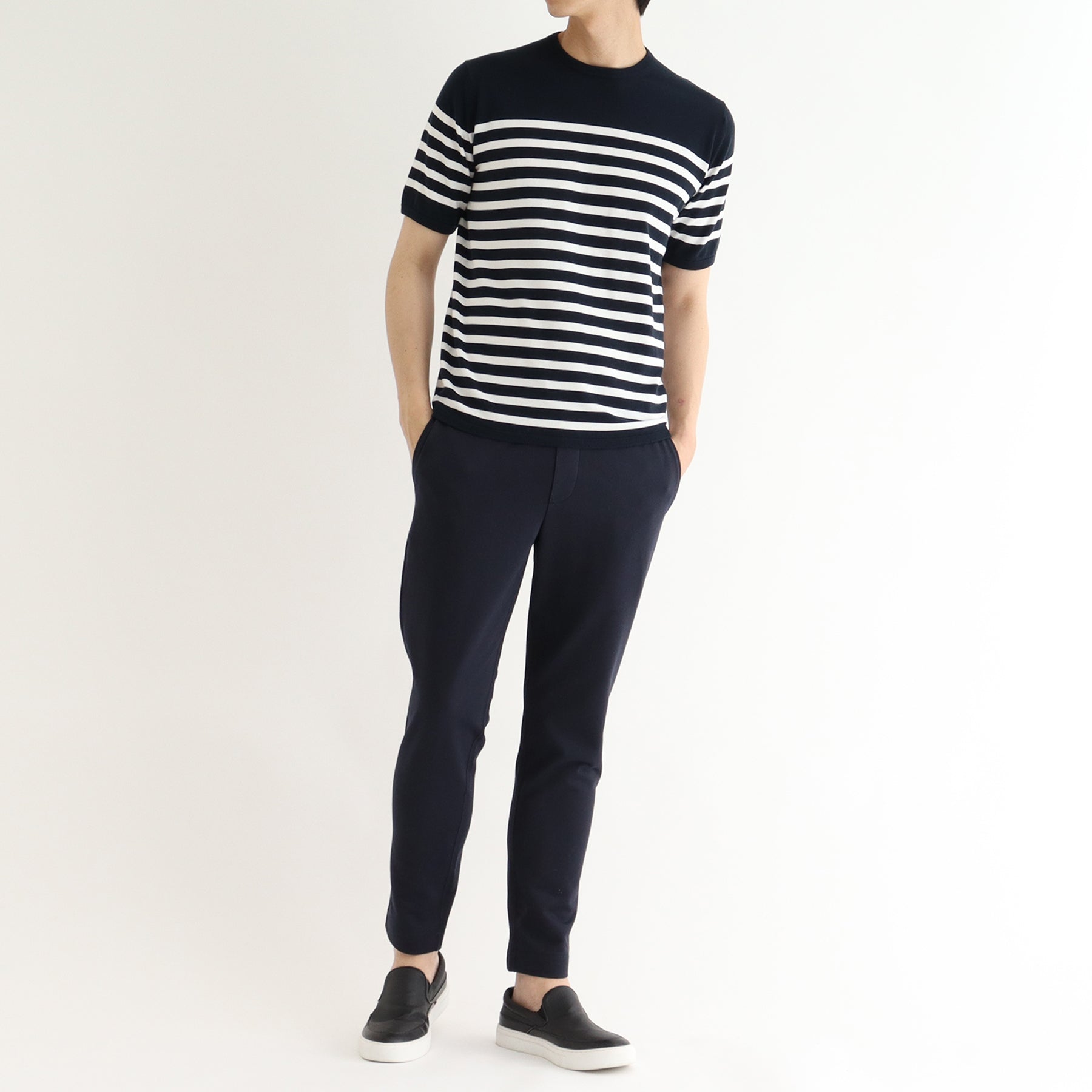 BRIEFING パターンシャツ L ネイビー 麻布 ザ・カスタムシャツ ｜ギンガムチェックシャツ｜ネイビー