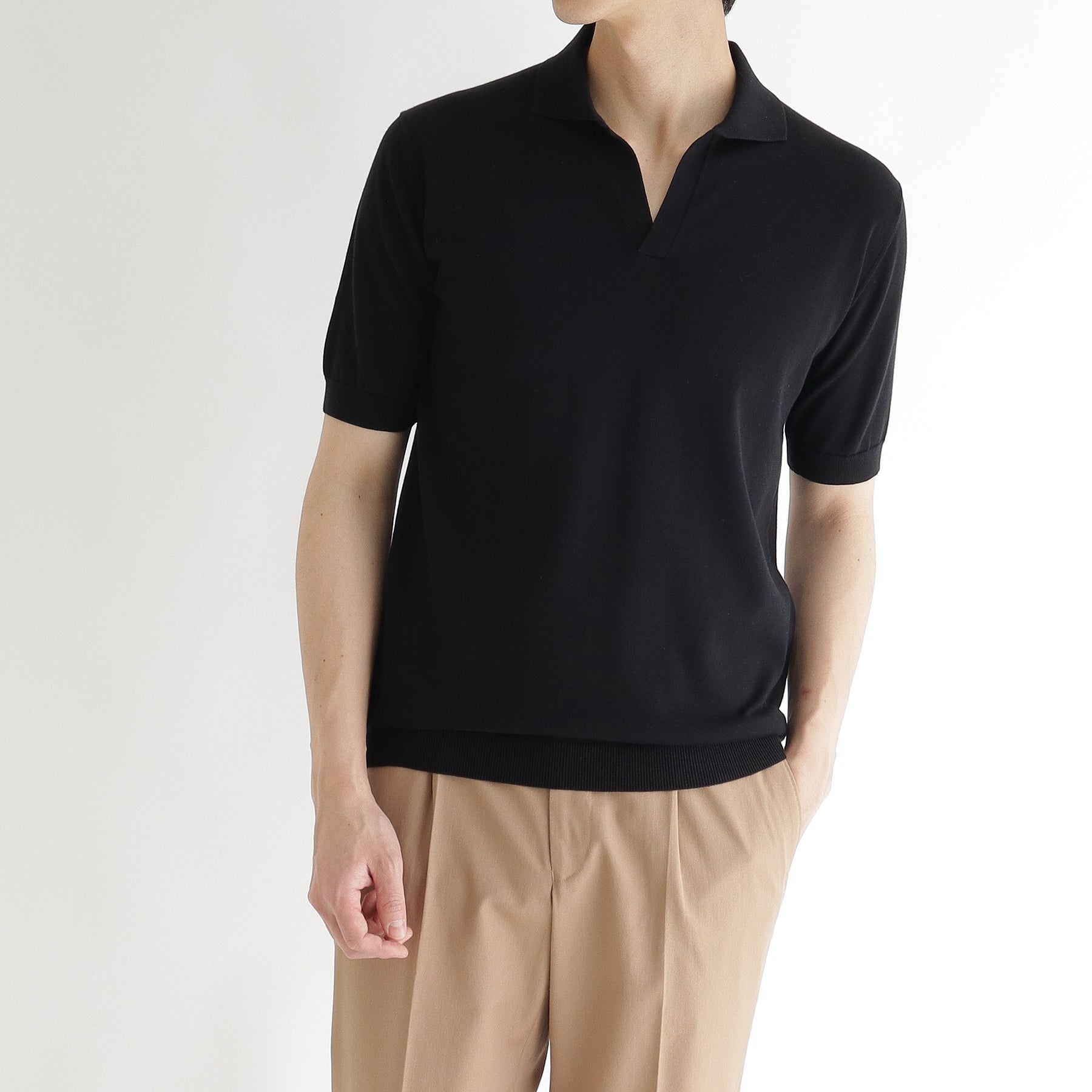 スビンプラチナム スキッパーニット ブラック | ＋CLOTHET ONLINE