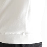 スビンプラチナムスキッパーニットホワイトの裾を写したメンズ着用画像