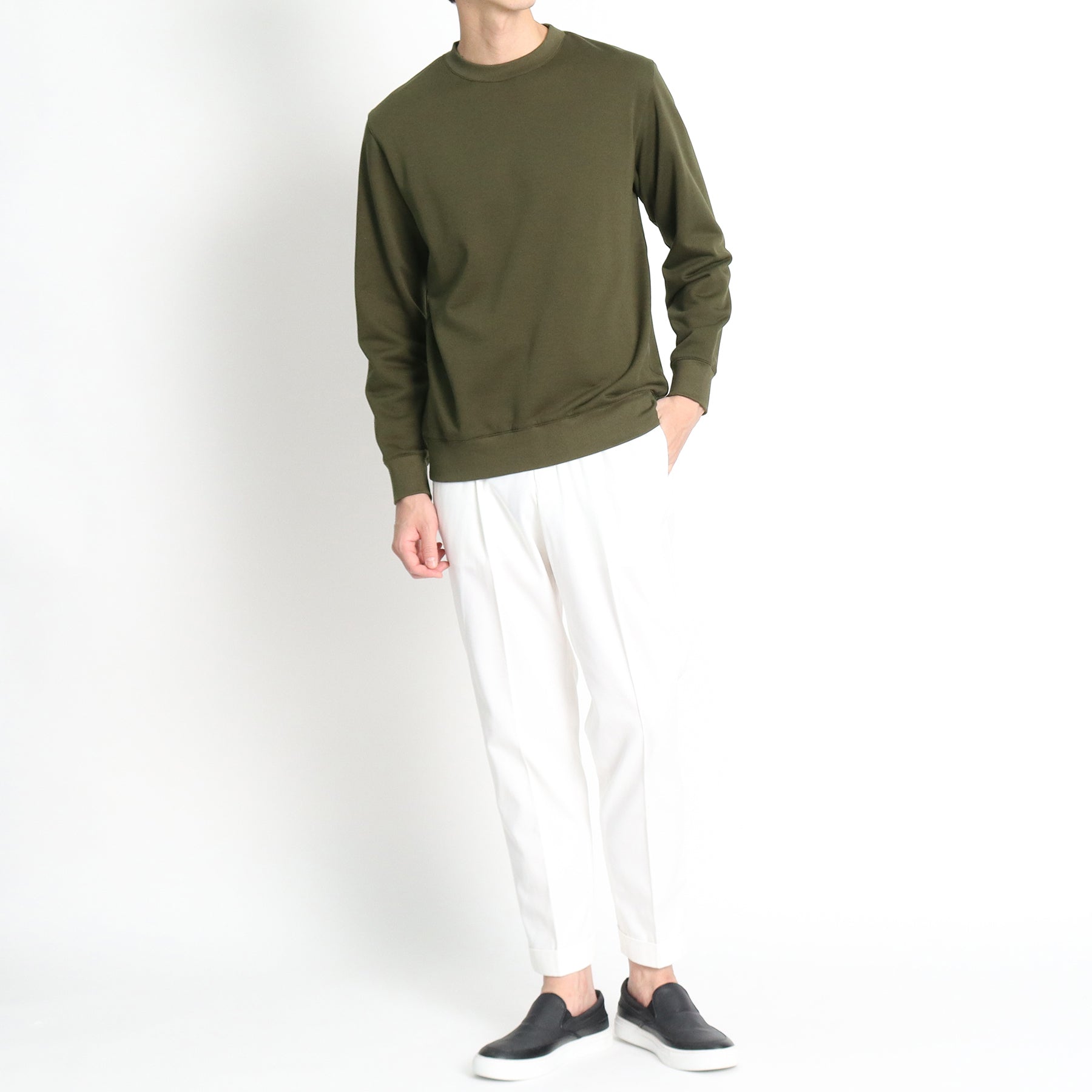 Urake Sweatshirt(スビンプラチナム 裏毛スウェットシャツ) オリーブ