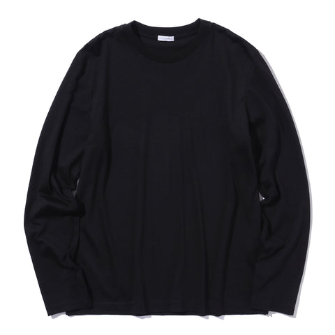 Wool Tailored Long Sleeve T-shirt Color: Black
