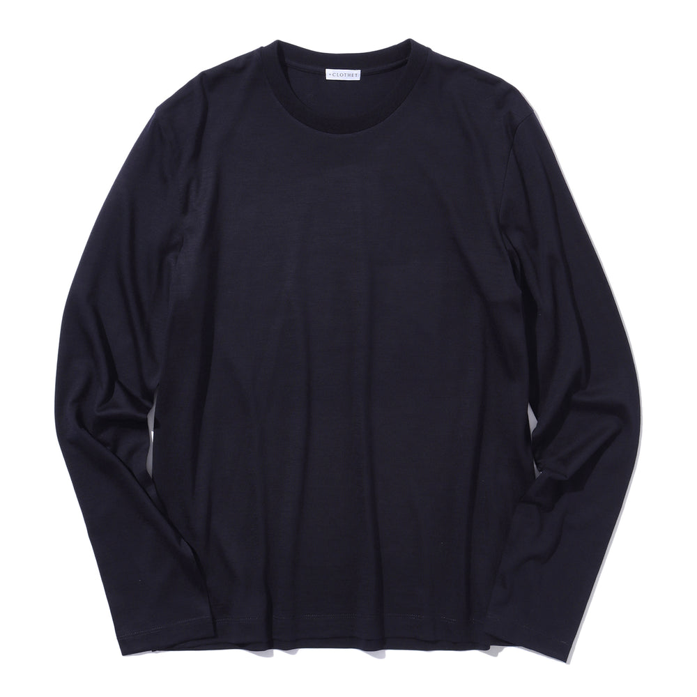 Wool Tailored Long Sleeve T-shirt | ＋CLOTHET ONLINE